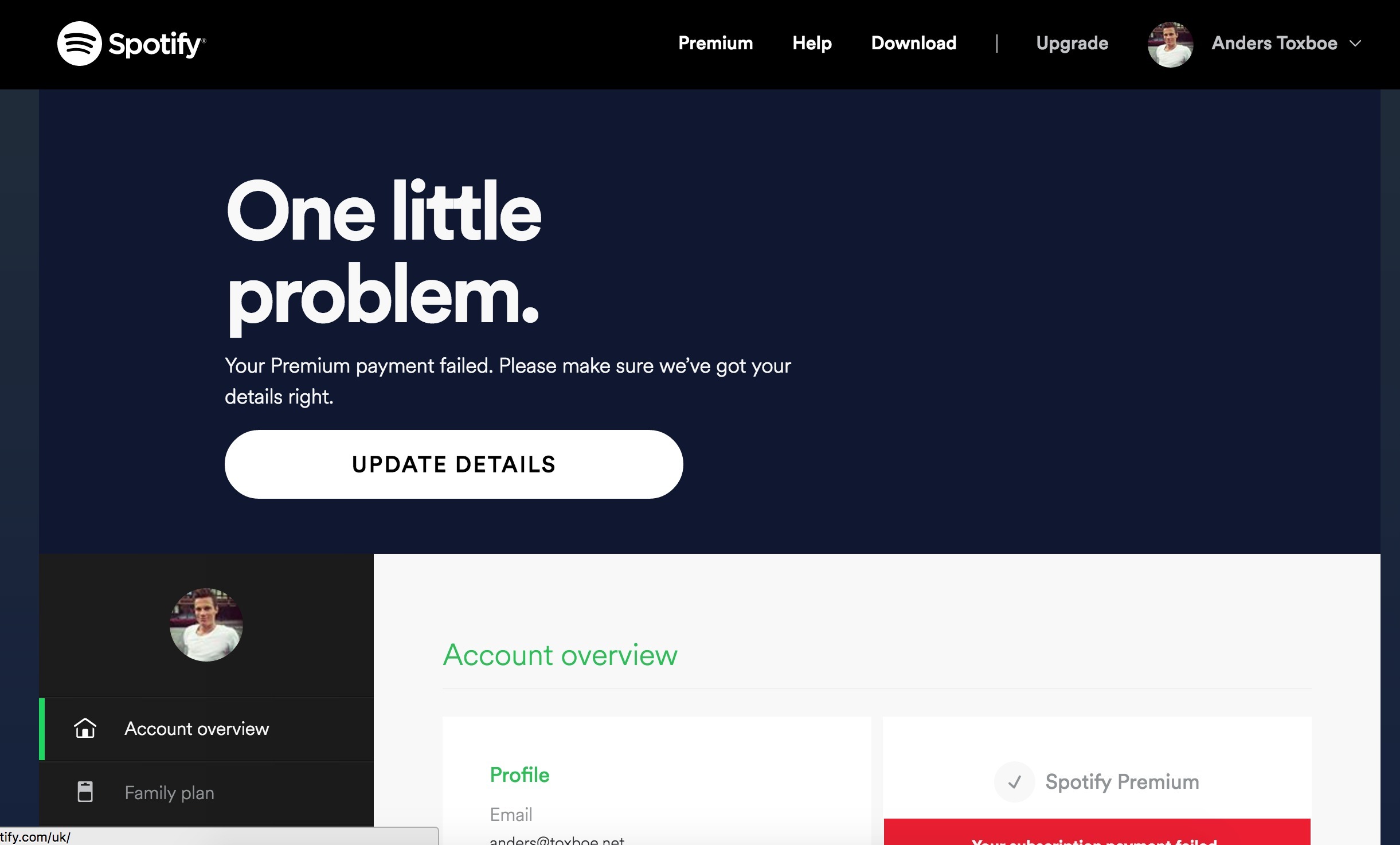 Screenshot of spotify.com
